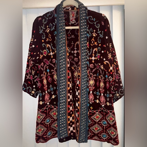 Johnny Was Waverly Kimono Jacket Colorful Embroidered Boho Artsy Size Medium - Picture 4 of 9